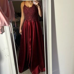 PromGirl dress - maroon - size S (4)